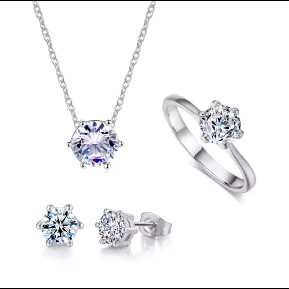 18k Real Gold Plated Diamond Set